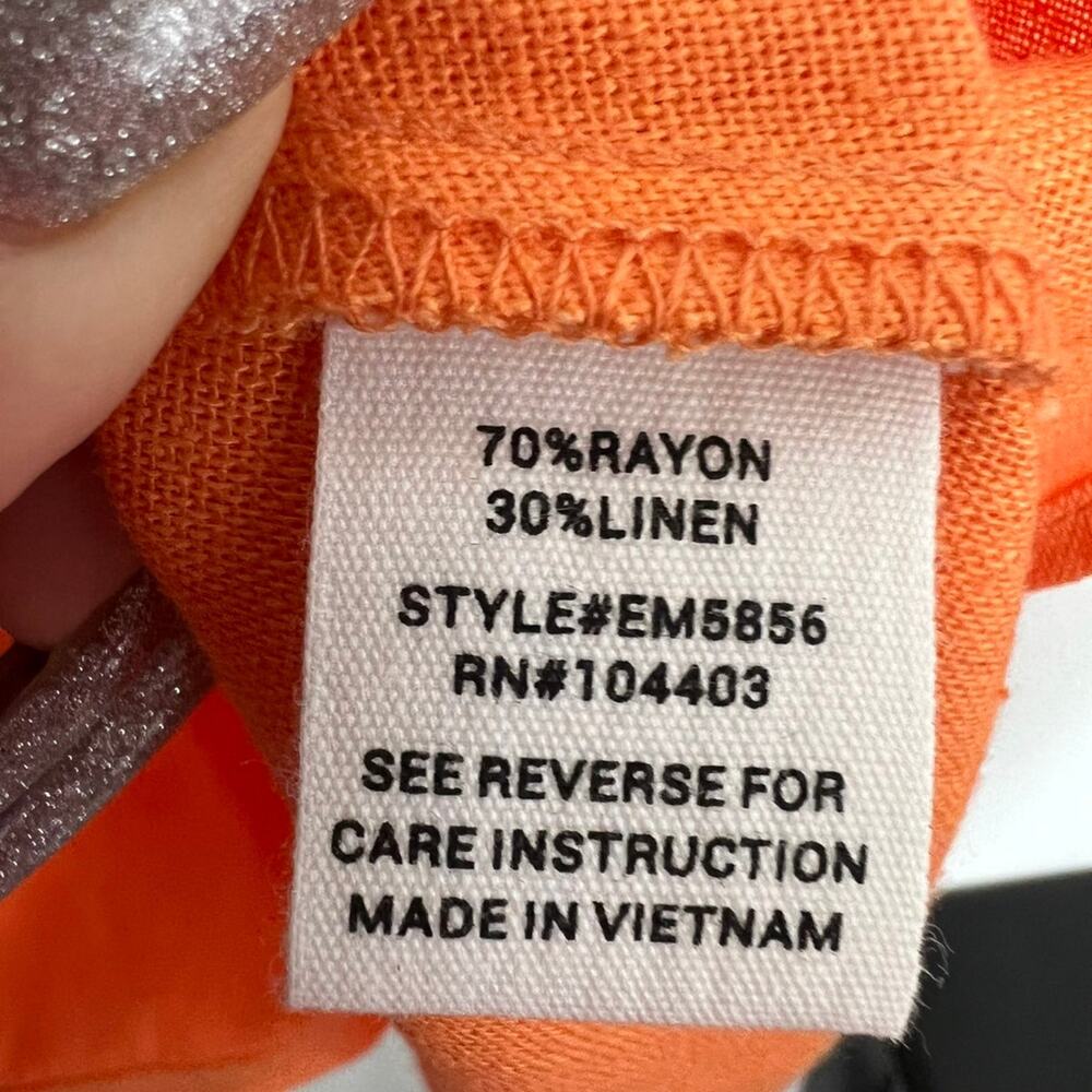 Women's Orange linen dress size medium - Picture 2 of 5